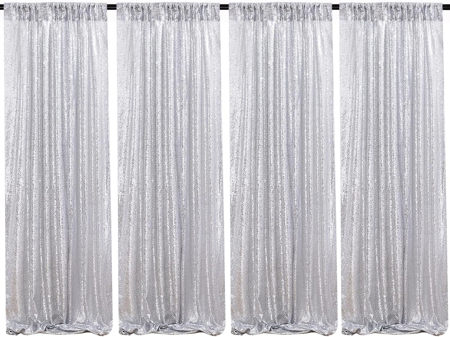 B-COOL Silver Sequin Backdrop Curtains for Stunning Events
