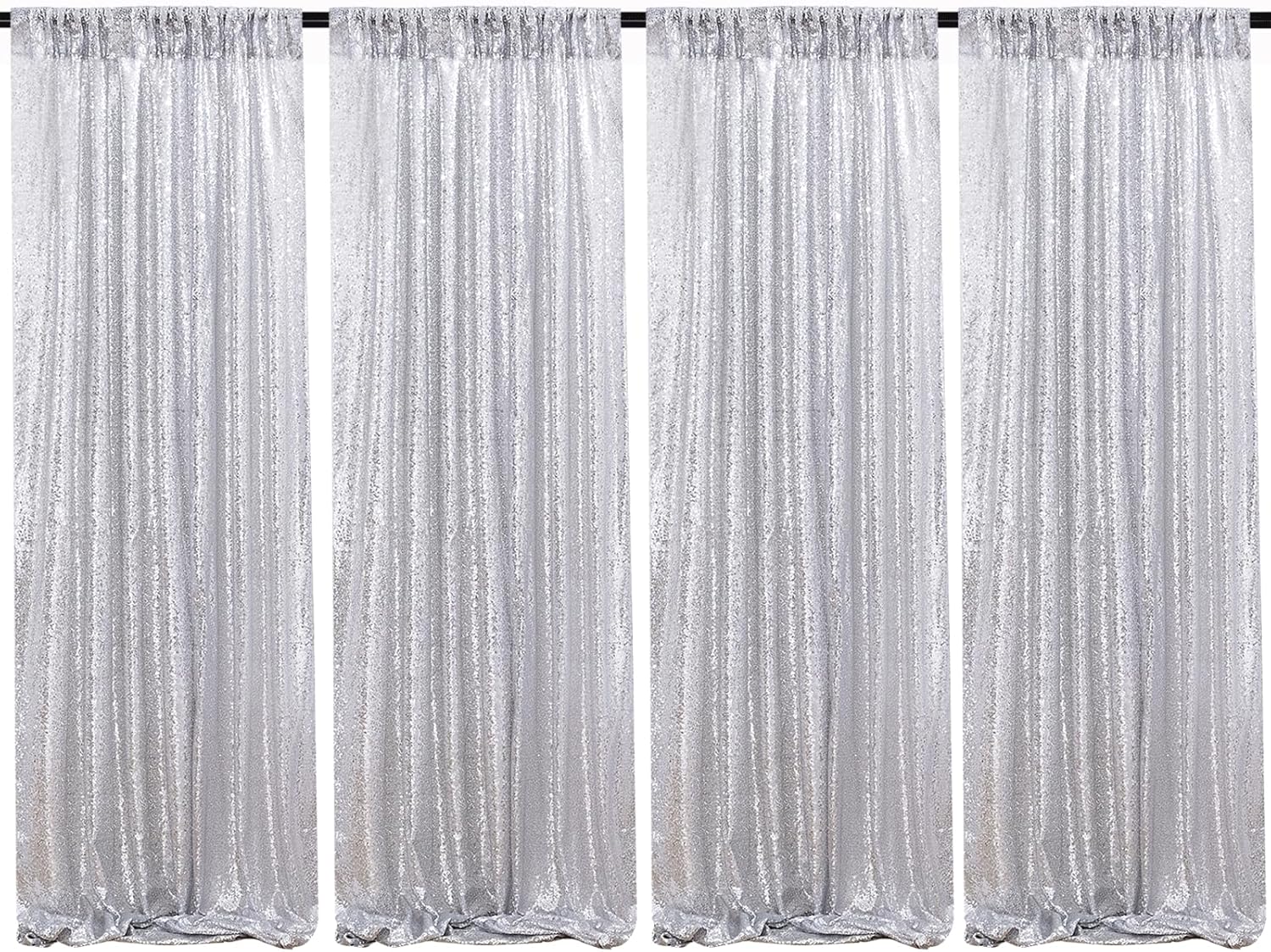 B-COOL Silver Sequin Backdrop Curtains for Stunning Events