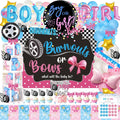 Burnouts or Bows Gender Reveal Decorations Kit - Complete Party Set