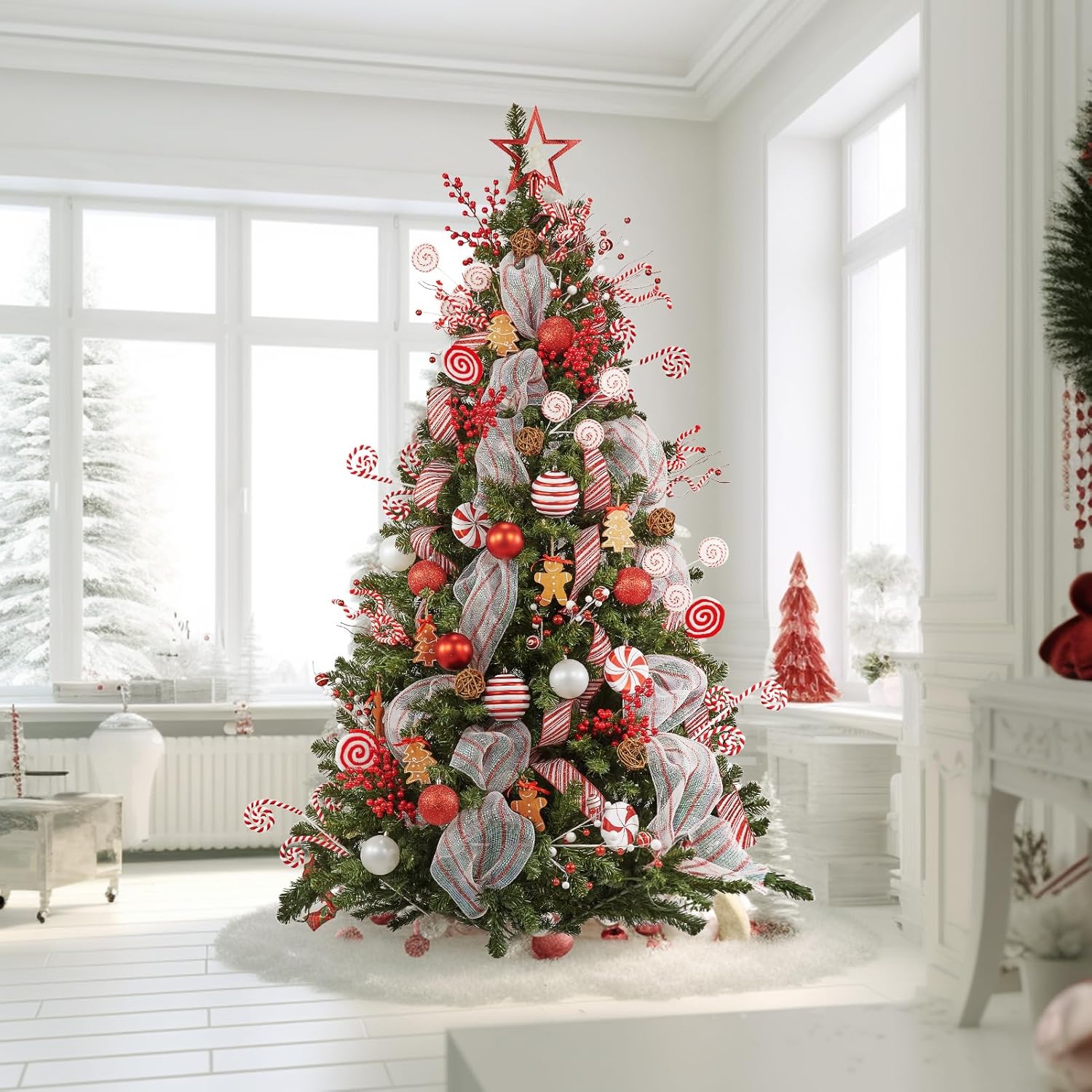7FT Pre-lit Artificial Christmas Tree with 400 LED Lights