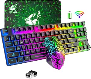 Wireless Gaming Keyboard and Mouse Combo with RGB Backlight