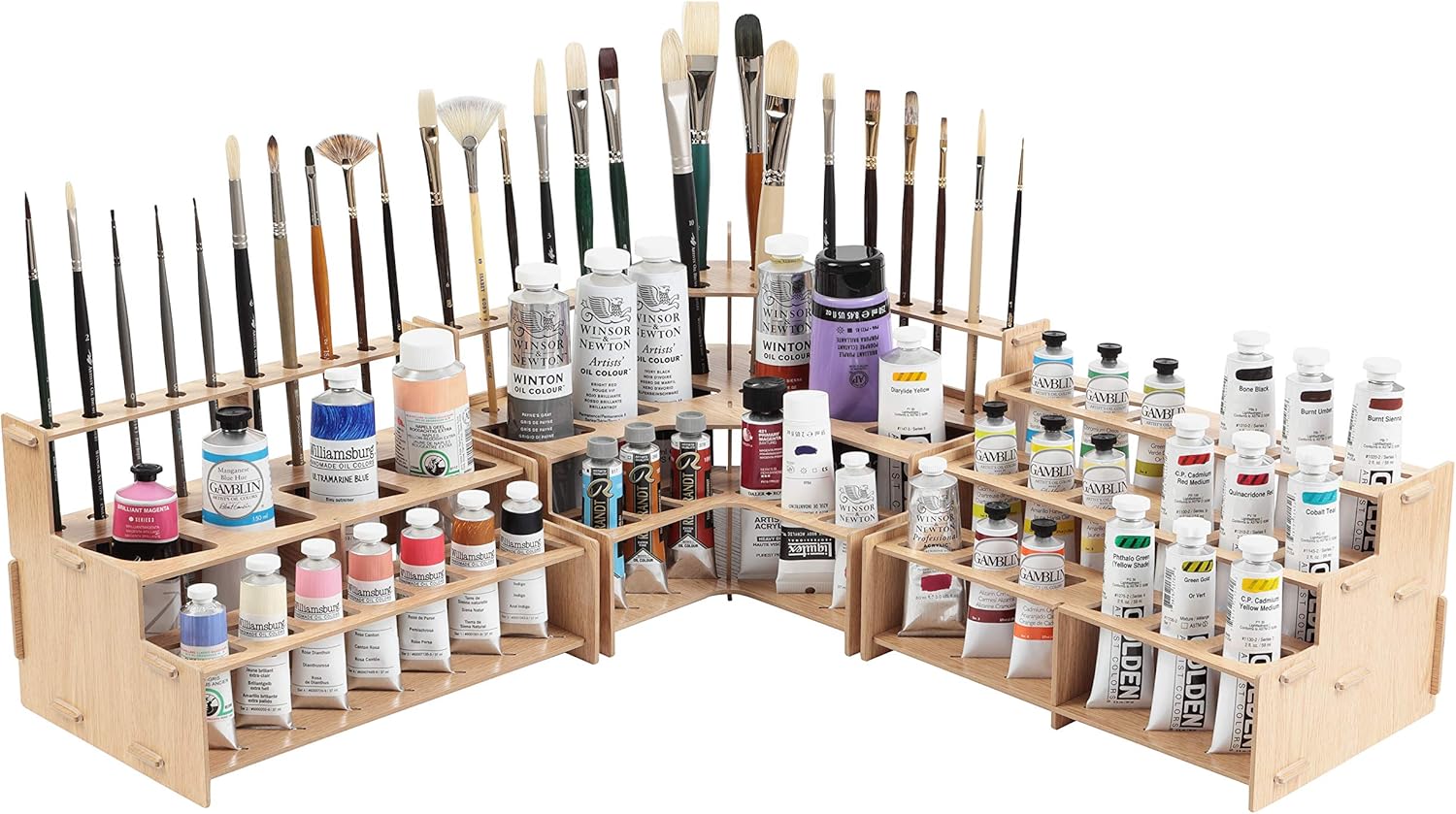 Mezzo Artist Brush and Paint Tube Organizer Rack Set for Painters