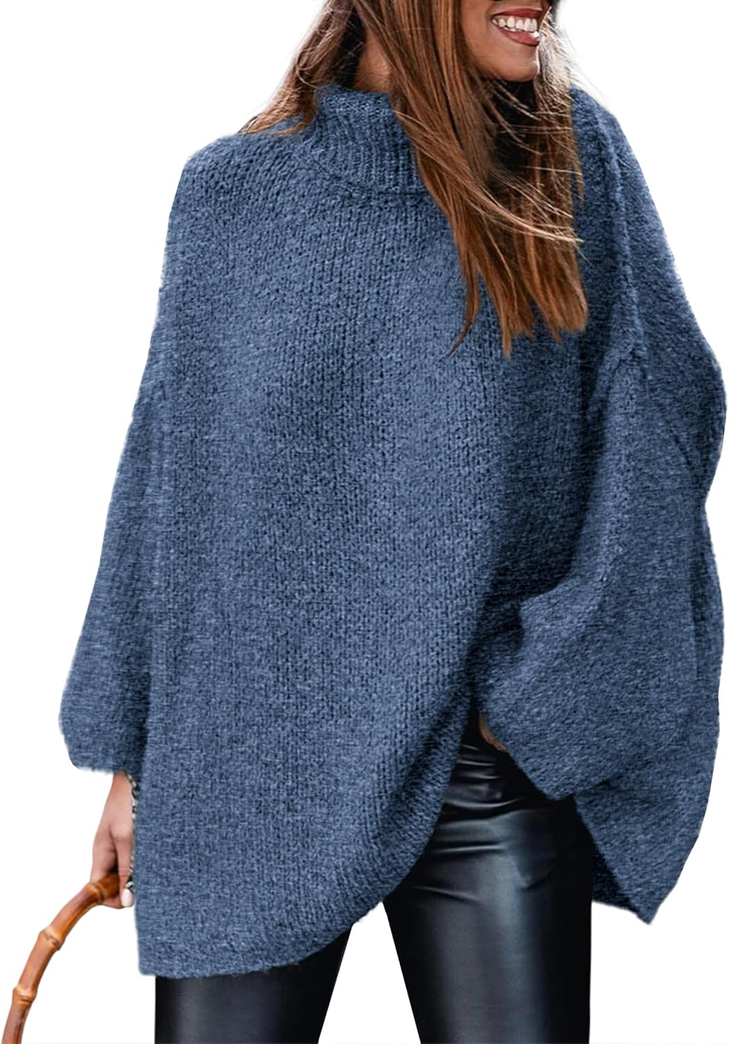 PRETTYGARDEN Women's Turtleneck Oversized Chunky Knit Sweater