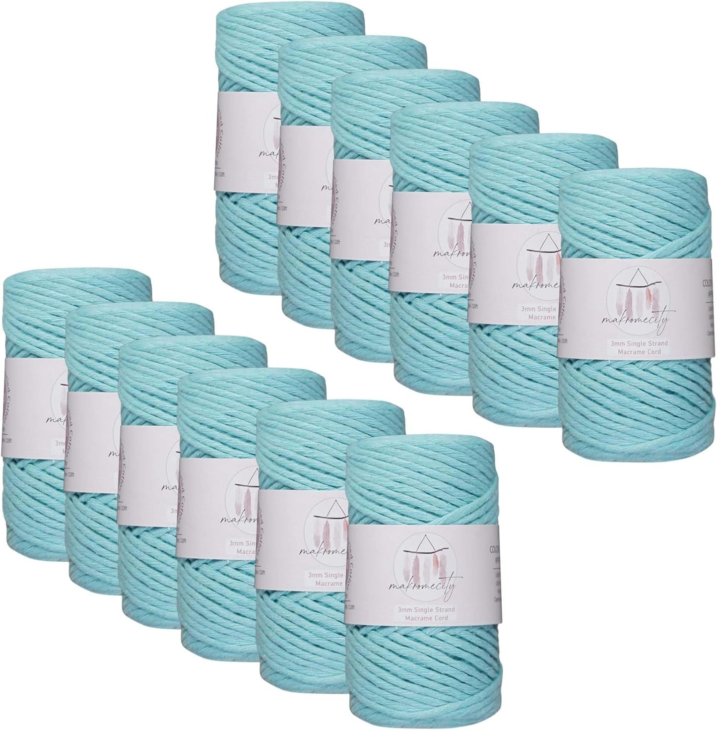 12 Skeins of 3mm Macrame Cord for Creative Projects