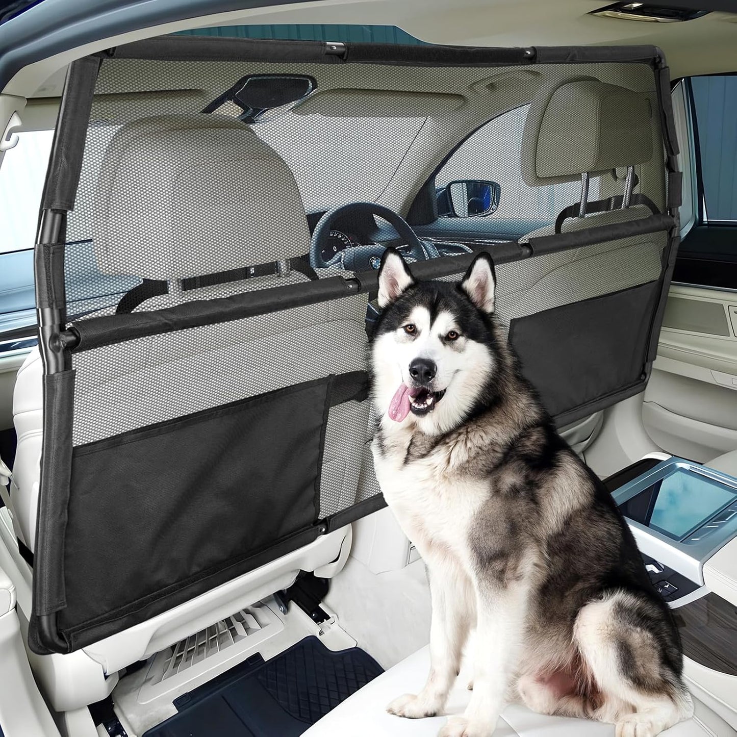 Dog Barrier for SUV - 50in Pet Car Divider for Safety Travel