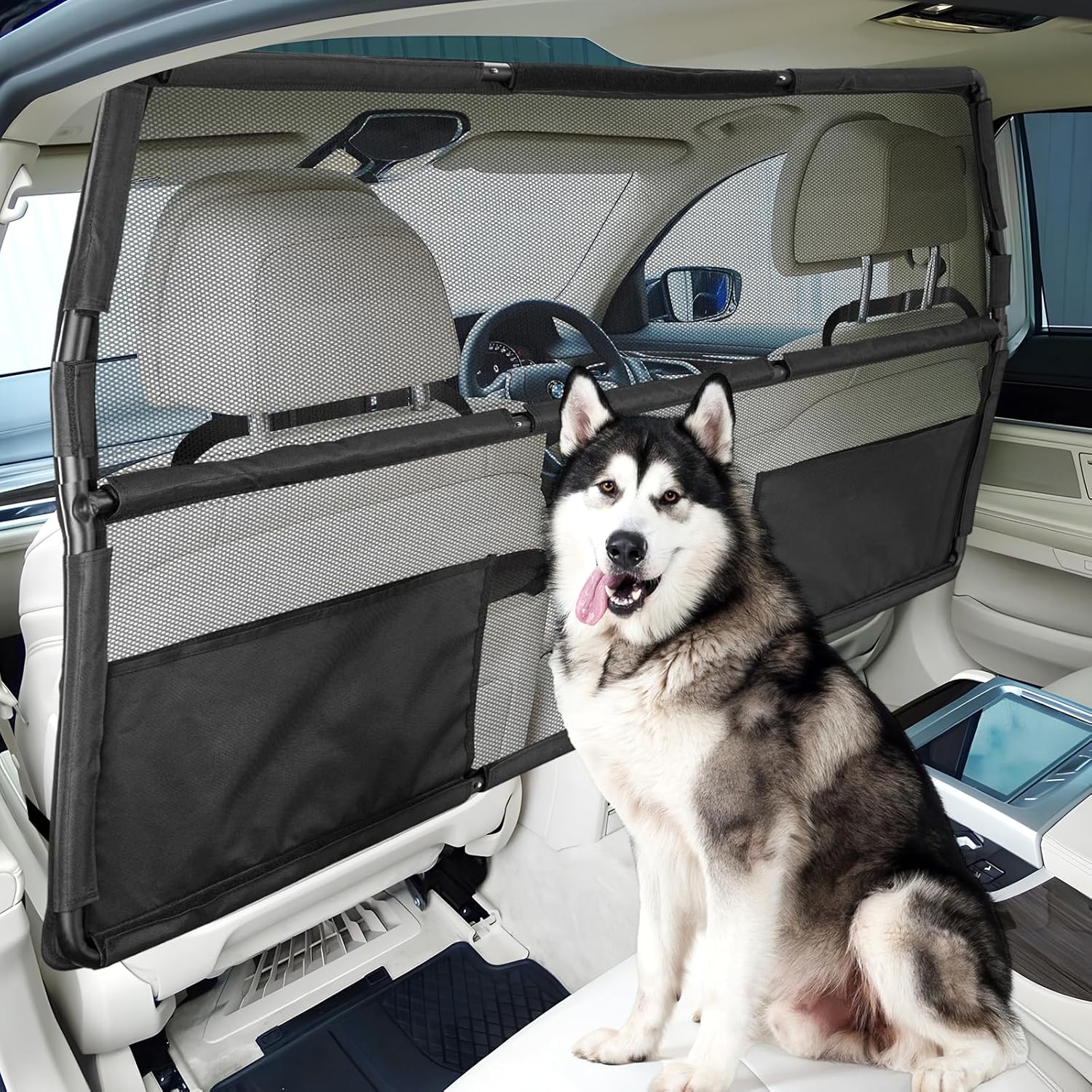 Dog Barrier for SUV - 50in Pet Car Divider for Safety Travel