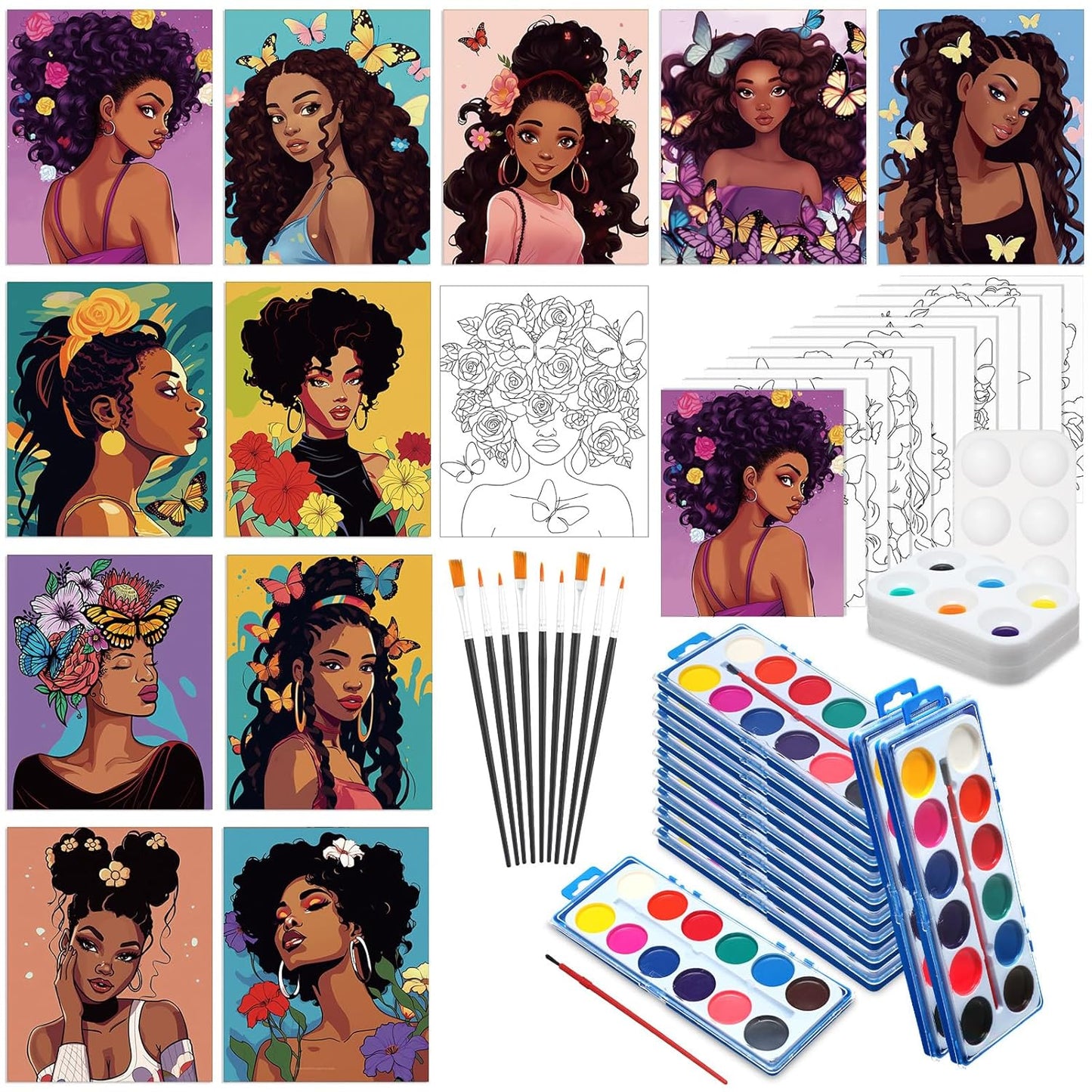 Ctosree Pre Drawn Canvas Kit for Painting Sip and Paint Fun
