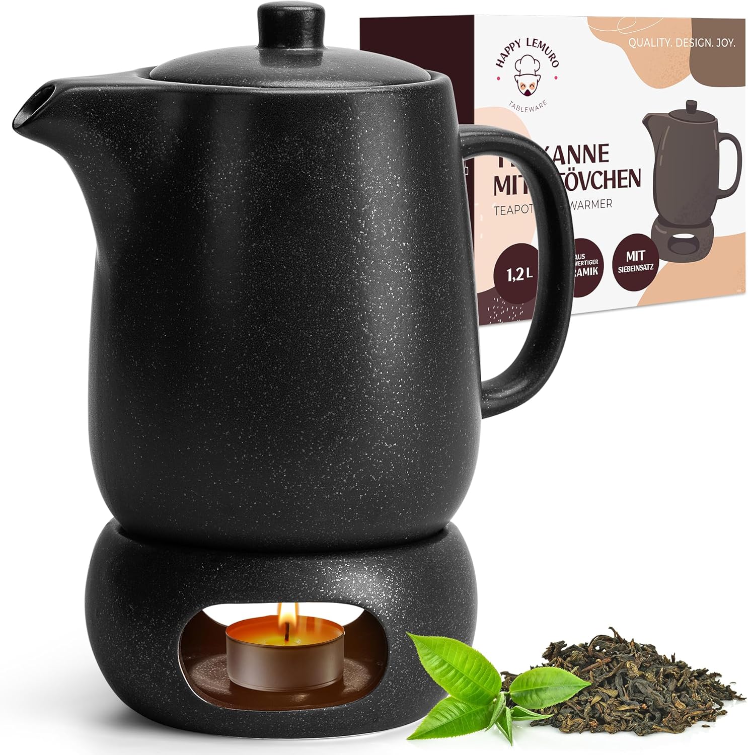 Ceramic Teapot with Warmer Set for Cozy Tea Moments