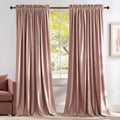 Dusty Pink Velvet Curtains 90 in 2-Panel Set - Thermal Blackout