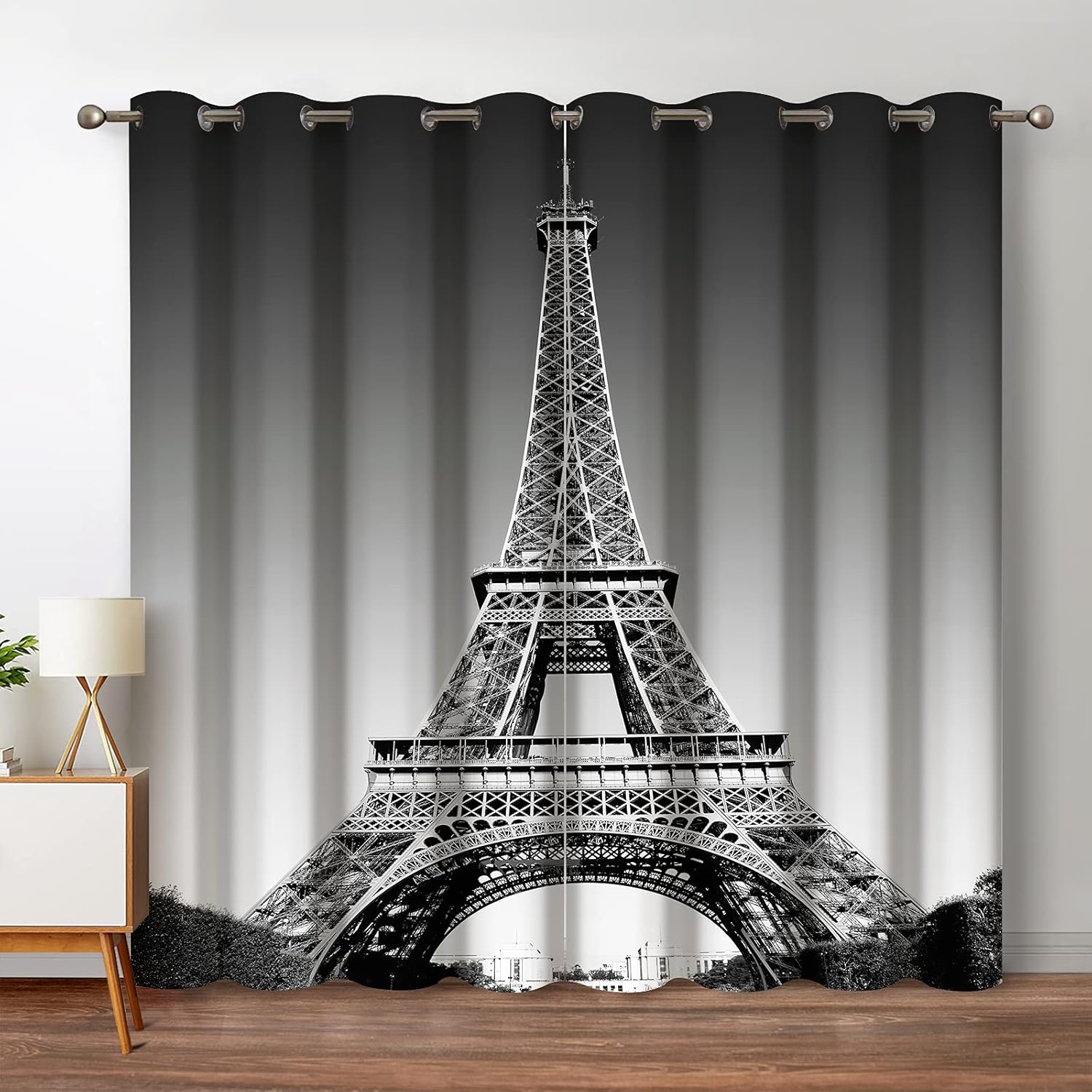 Eiffel Tower Blackout Curtains for Bedroom Living Room Decor