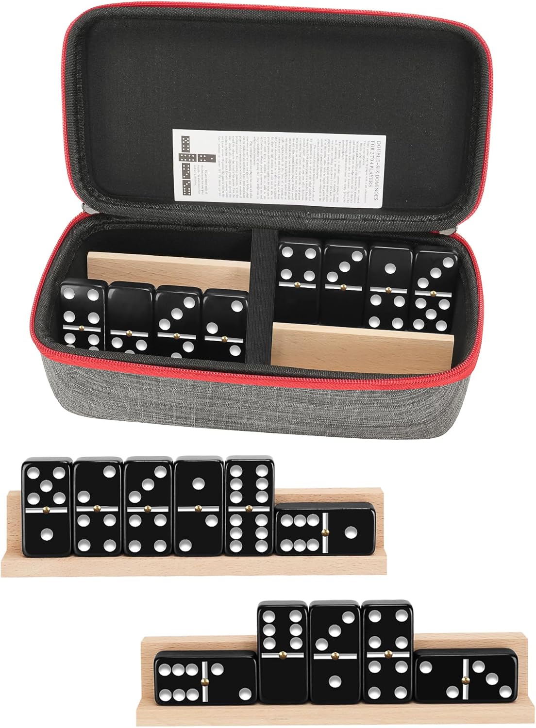 KAILE Double 6 Jumbo Dominoes Set for Family Game Nights
