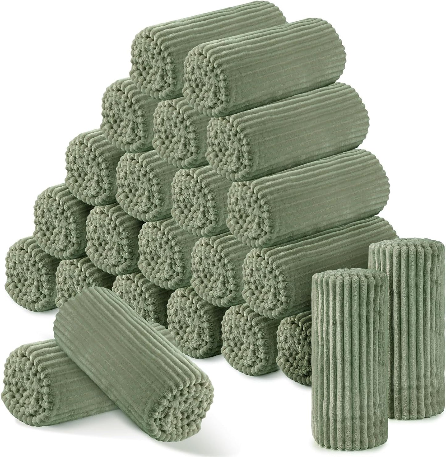 Buryeah 24 Pcs Flannel Throw Blanket Bulk for All Occasions