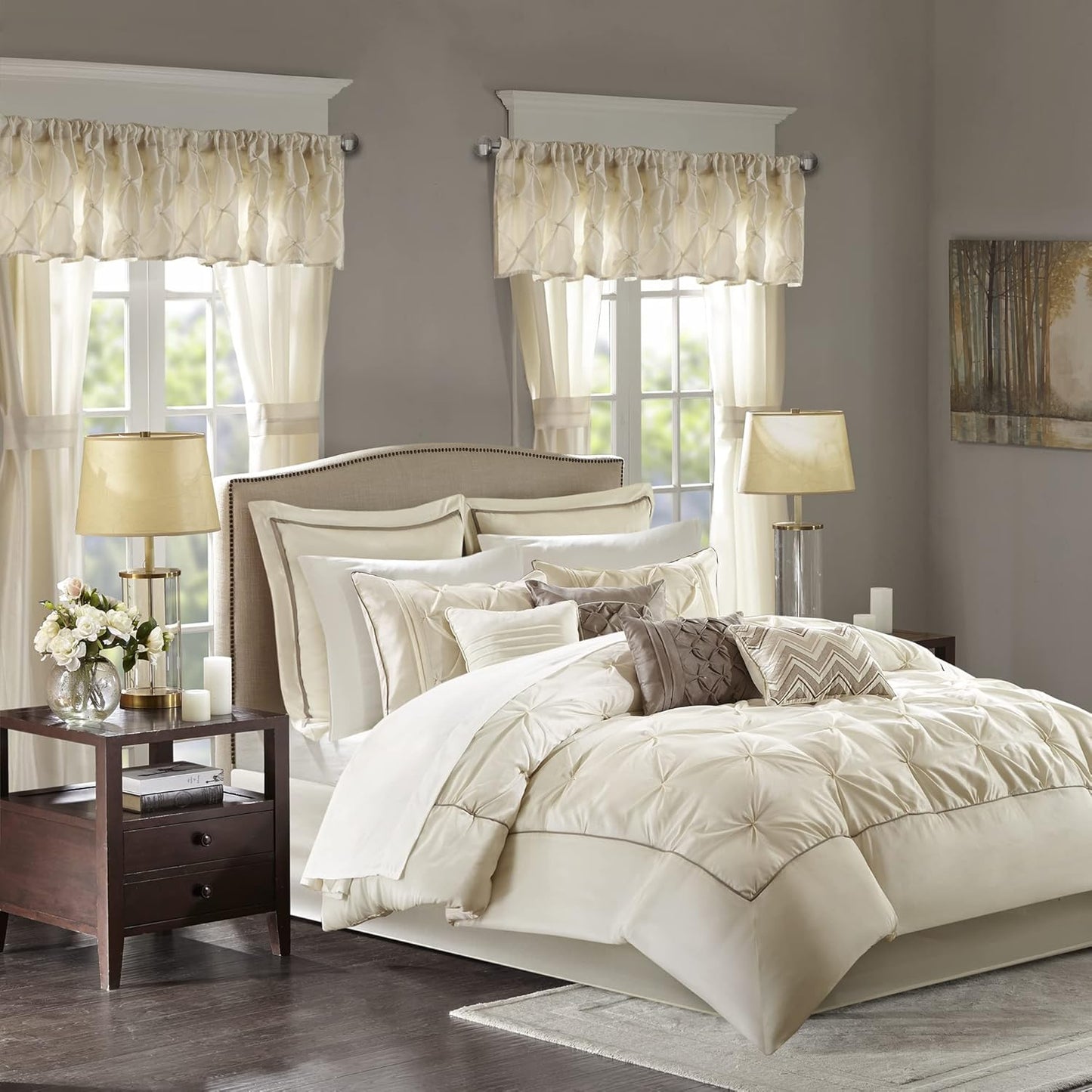 Madison Park Essentials Faux Silk Comforter Set for King Beds