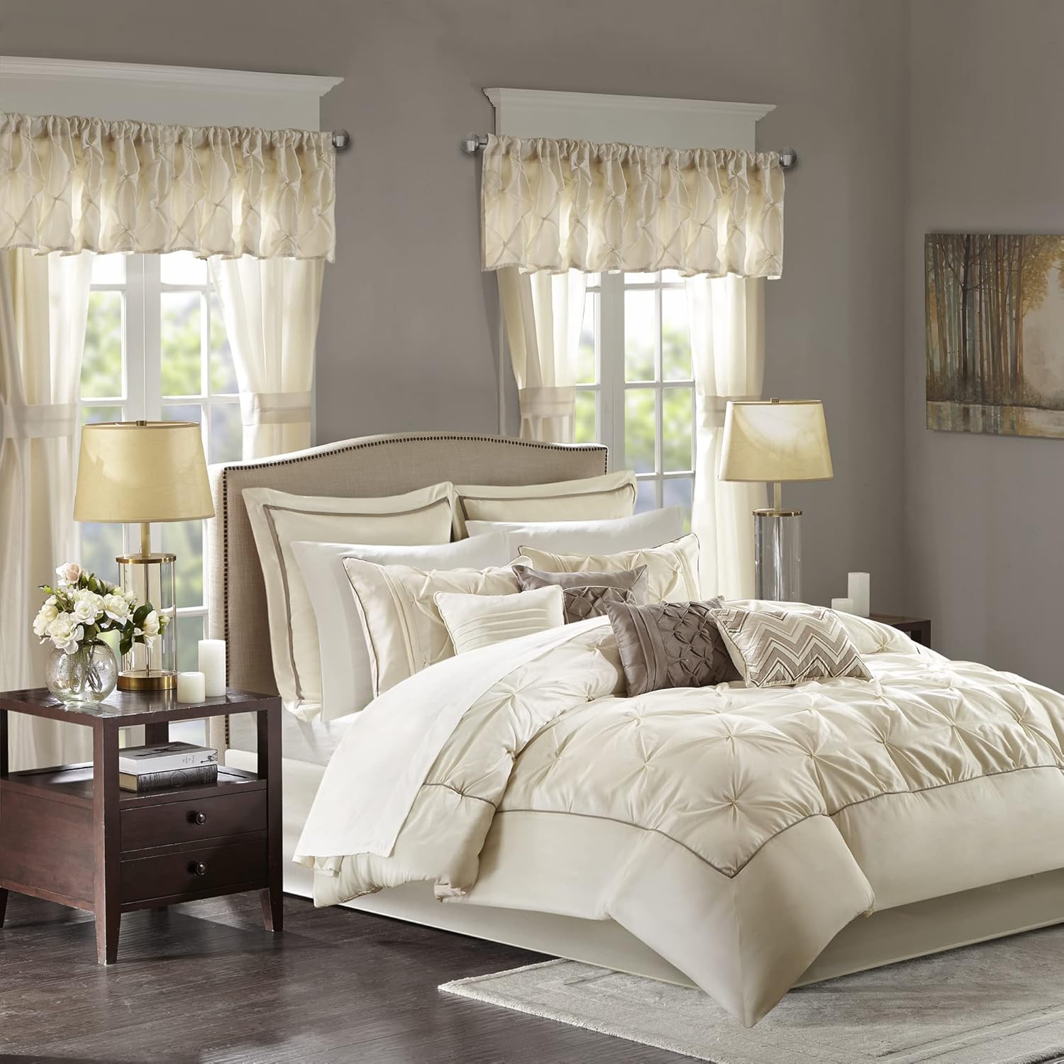 Madison Park Essentials Faux Silk Comforter Set for King Beds