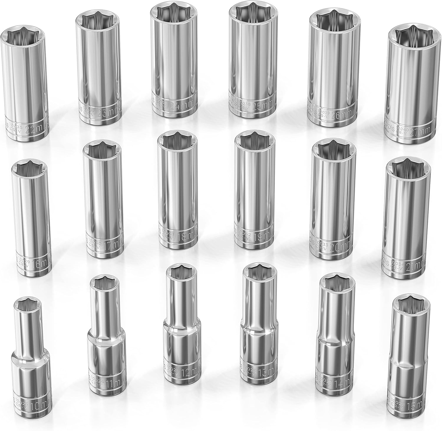 Olsa Tools Metric Deep Socket Set - Professional Grade 18pc