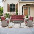 Wicker Patio Furniture Set with Swivel Rocker Chairs - Comfort