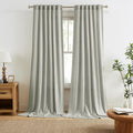 RAIN CITY 100 in Grey Curtains 2 Panels Set - Light Filtering Linen