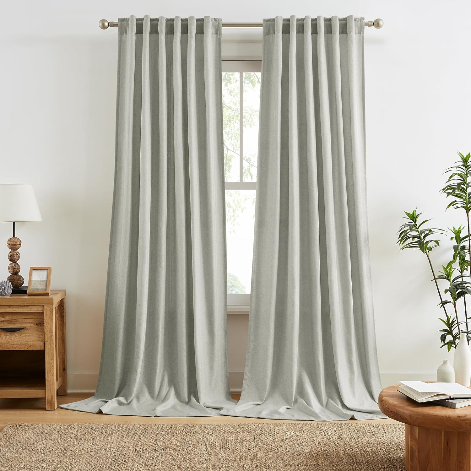 RAIN CITY 100 Light Filtering Sheer Gray Curtains