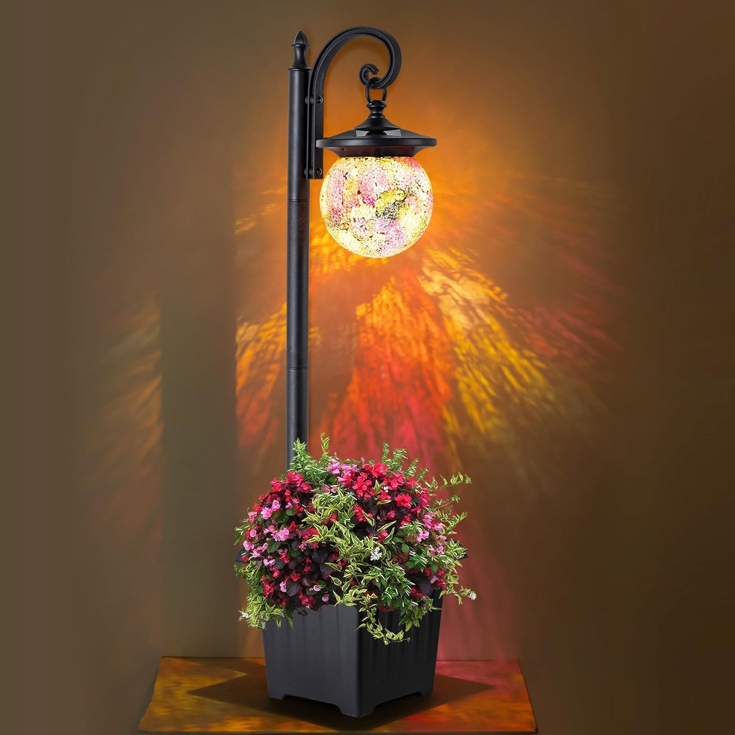 Solar Lamp Post Light with Planter for Stylish Outdoor Decor