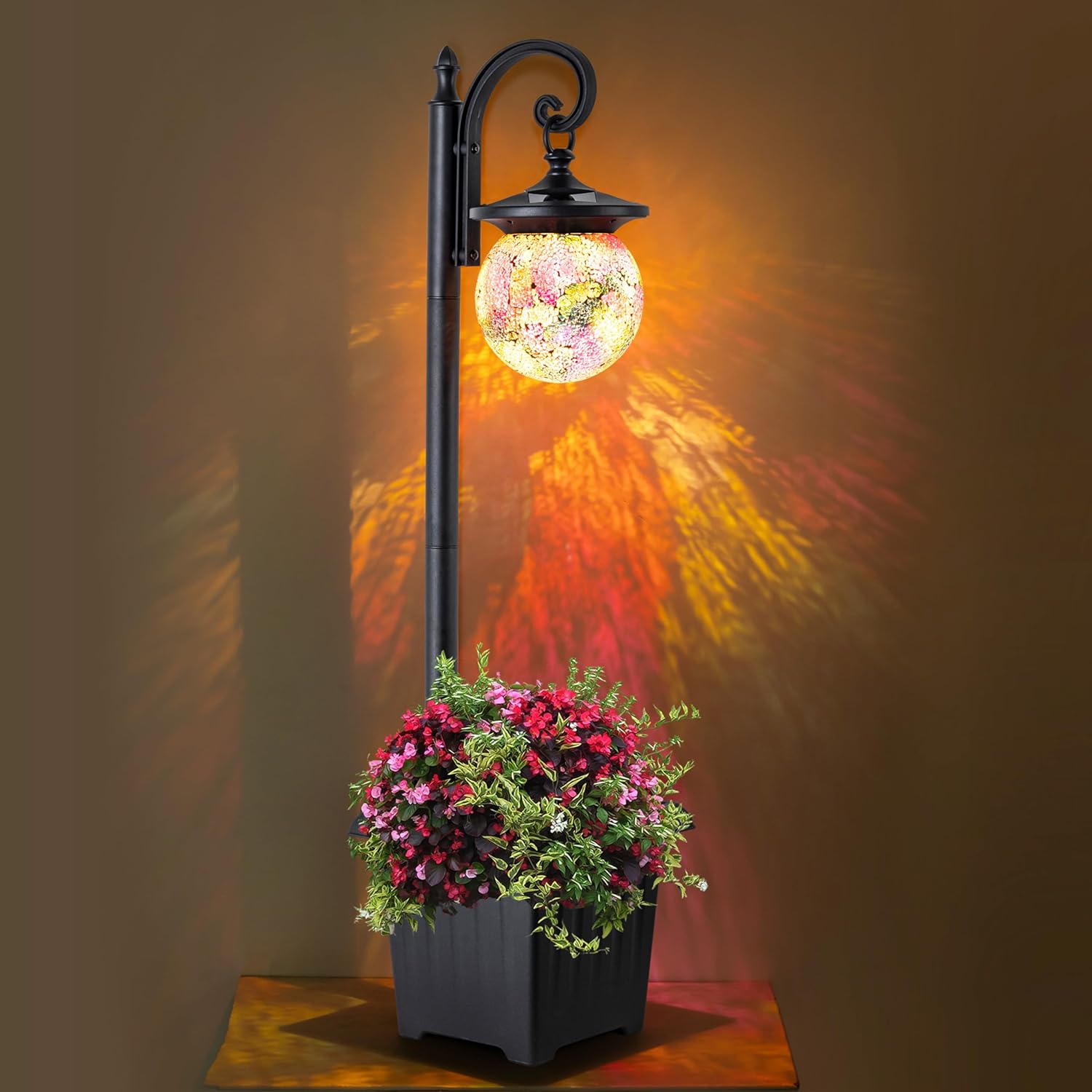 Solar Lamp Post Light with Planter for Stylish Outdoor Decor