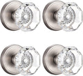 4 Pack Glass Dummy Door Knobs Single Side Set - Brushed Nickel