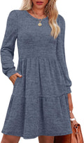 Womens Long Sleeve Fall Dress with Pockets - Cozy Everyday Fit
