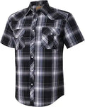 Men's Western Cowboy Pearl Snap Shirts with Two Pockets