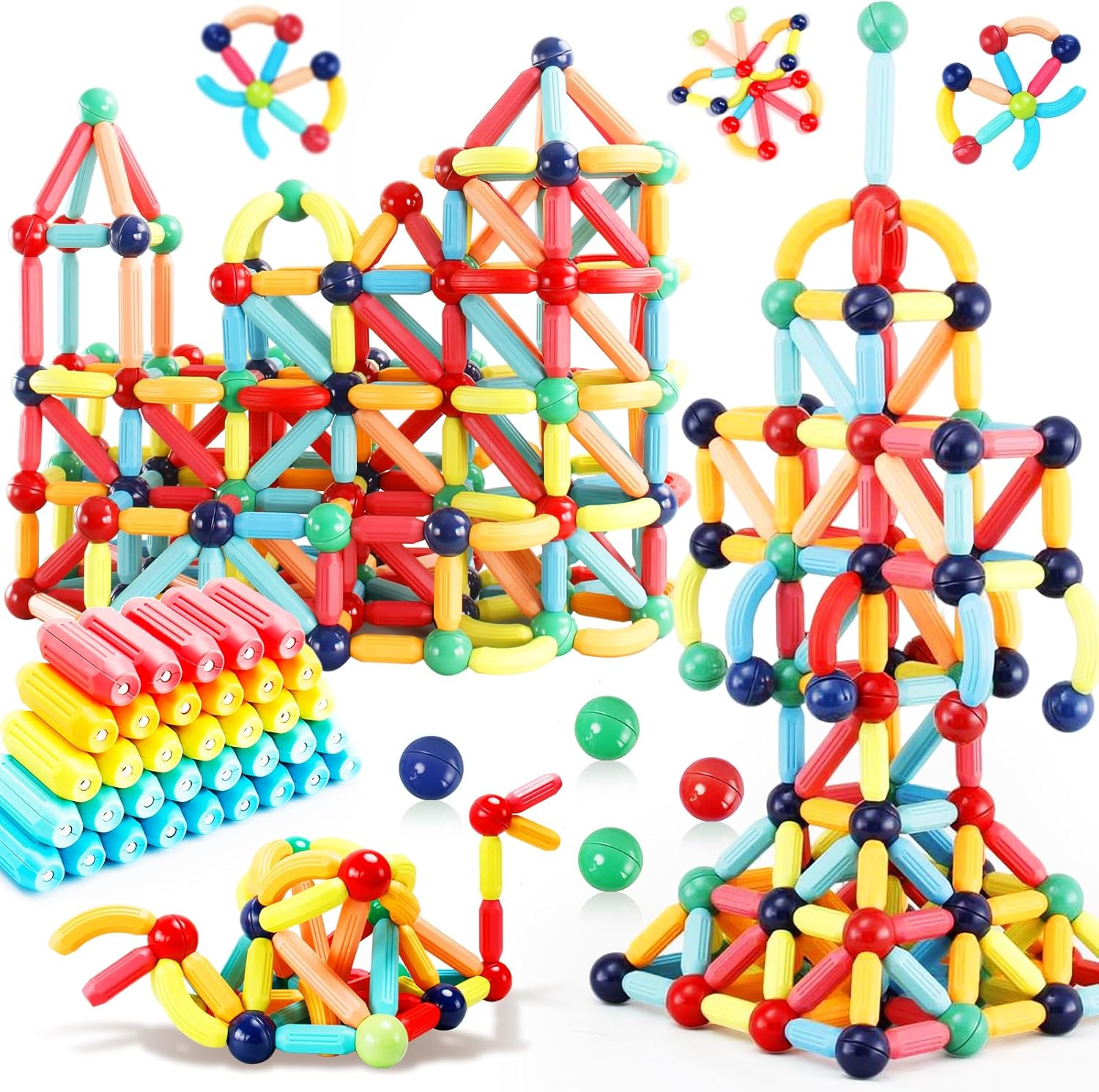 64PCS Magnetic Building Blocks for Creative STEM Learning Fun
