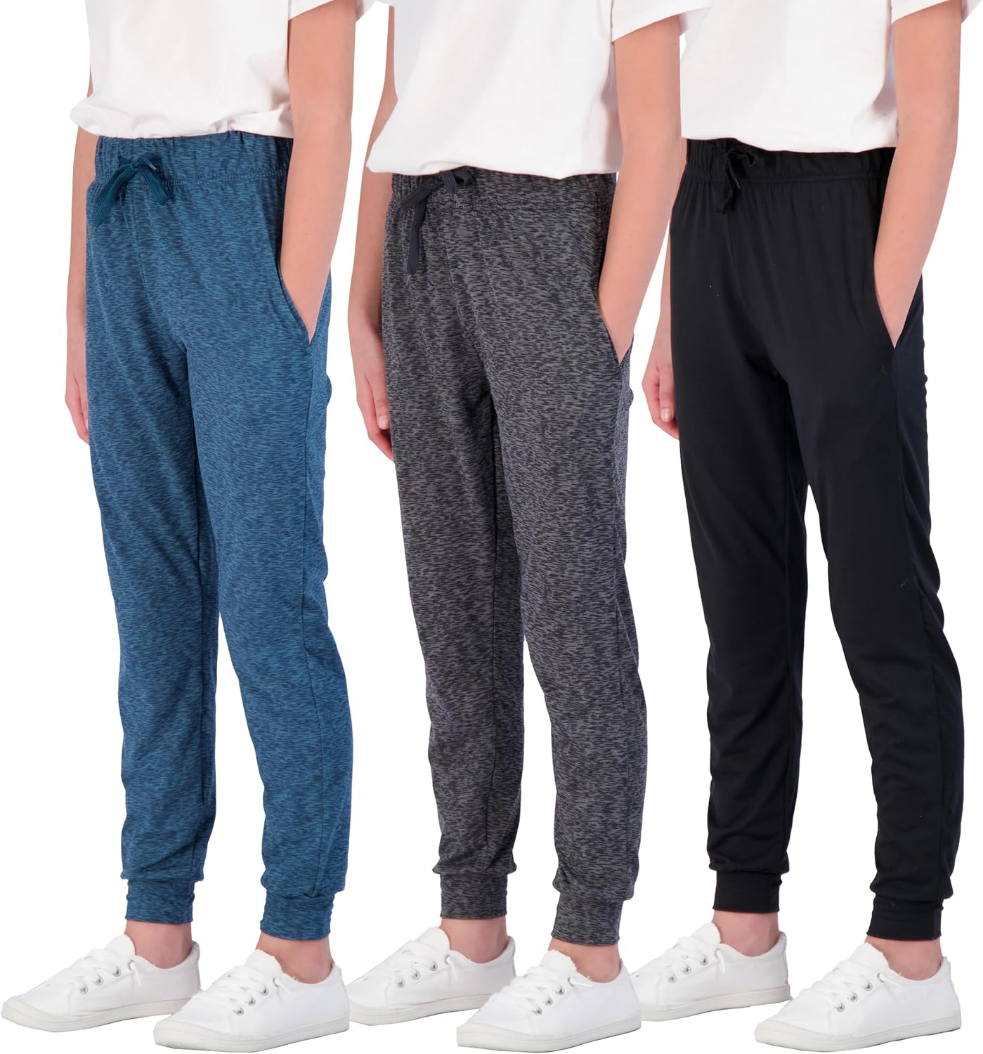 Real Essentials Girls' Lounge Joggers: Soft Athletic Sweatpants