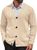 Cardigan Sweater Cable Knit V Neck Button Up - Warm, Classic Fit