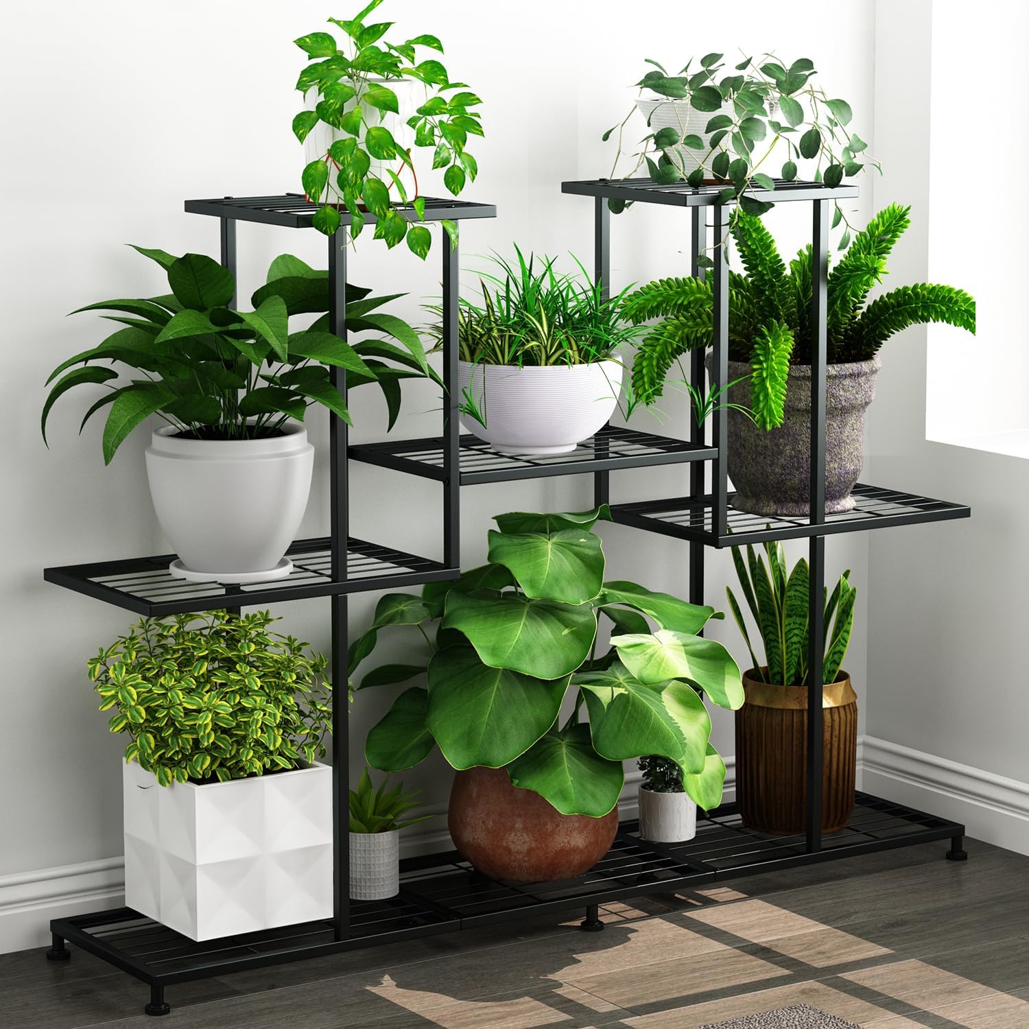 Multifunctional 4 Tier Metal Plant Stand for Indoor Plants