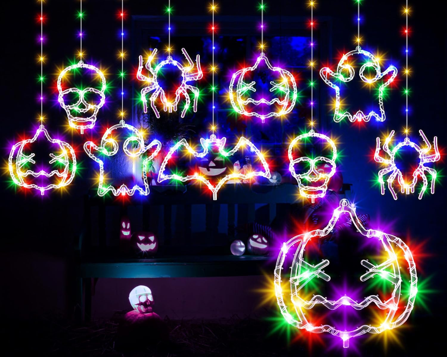 Halloween Party Lights: 10PK 180 LEDs 8 Modes 