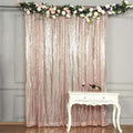 Efavormart 8ft Blush/Rose Gold Sequin Photo Booth Backdrop - Glam