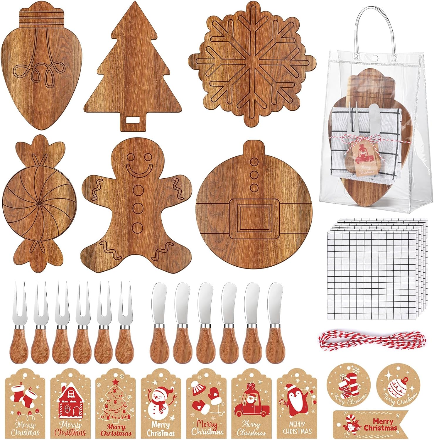 Christmas Gifts Bridal Shower Favor Acacia Wooden Cutting Board Set