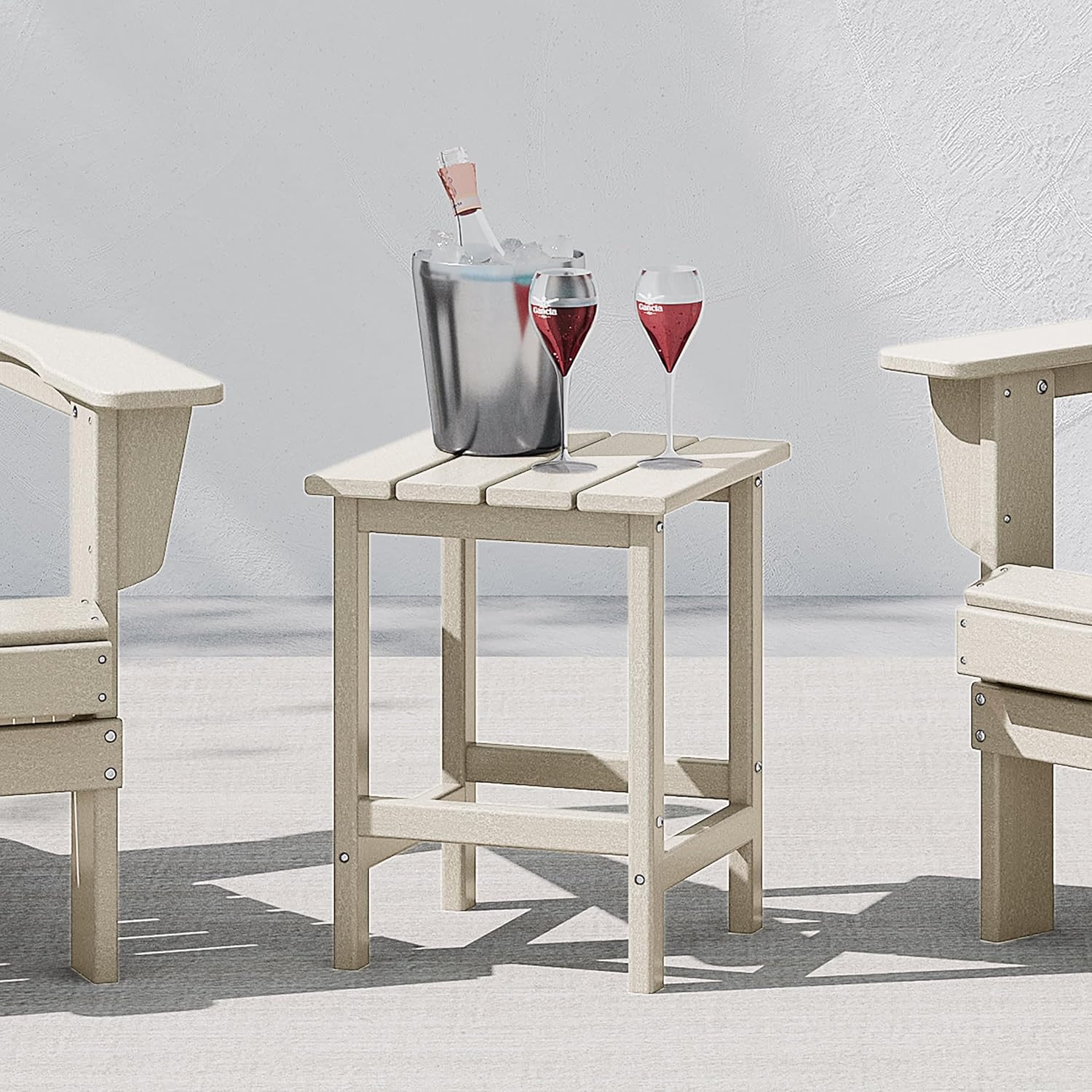 Malibu Square Outdoor Side Table for Adirondack Chair, Sand