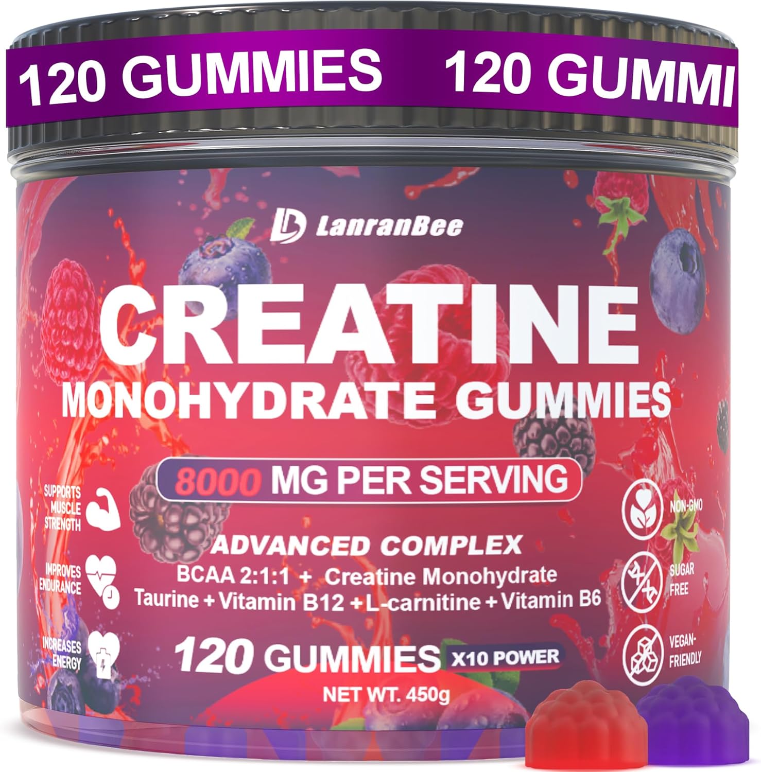 Creatine Monohydrate Gummies for Energy Boost and Strength
