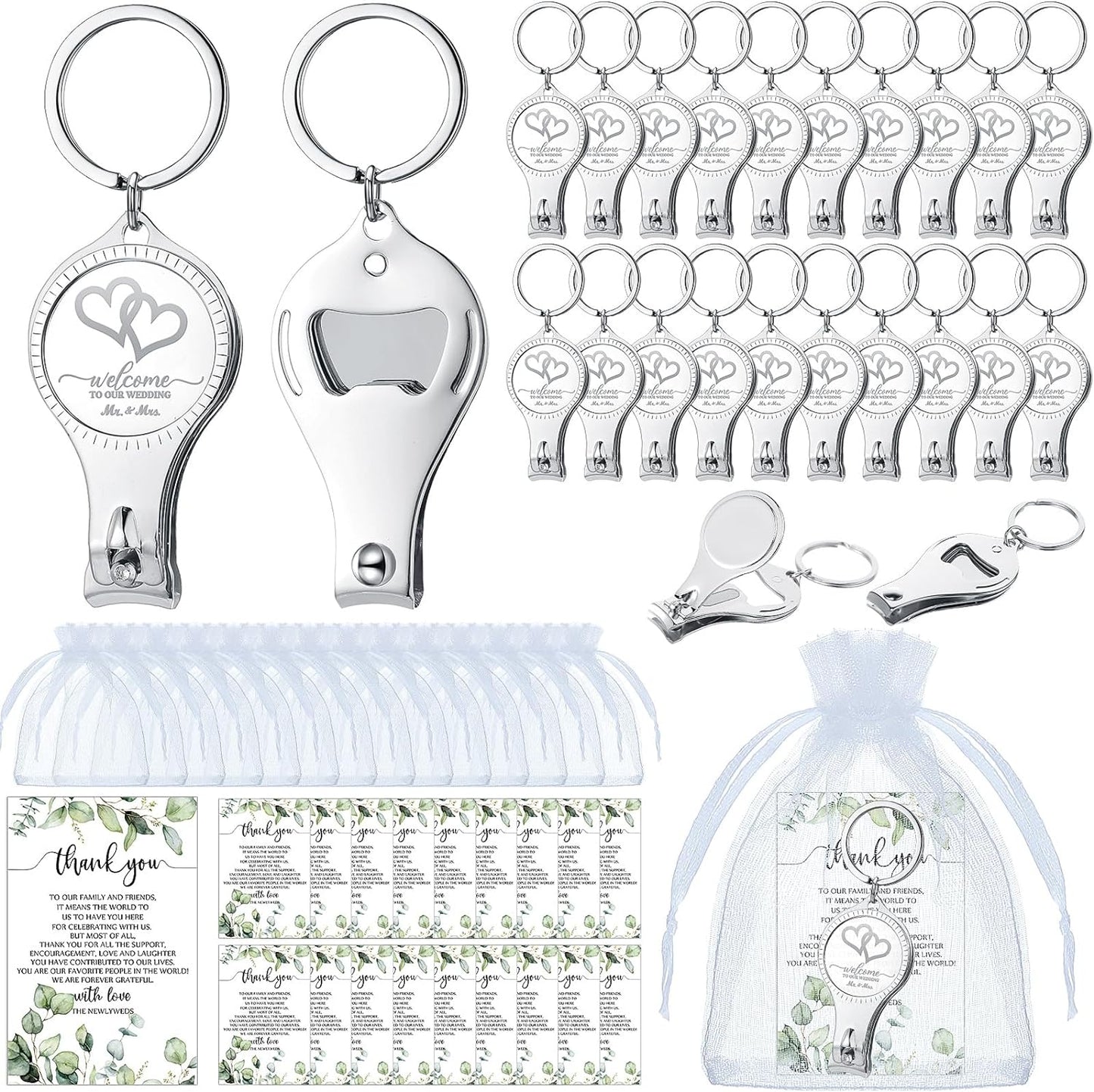 Fulmoon Wedding Multi Function Bottle Opener Gift Set for Guests