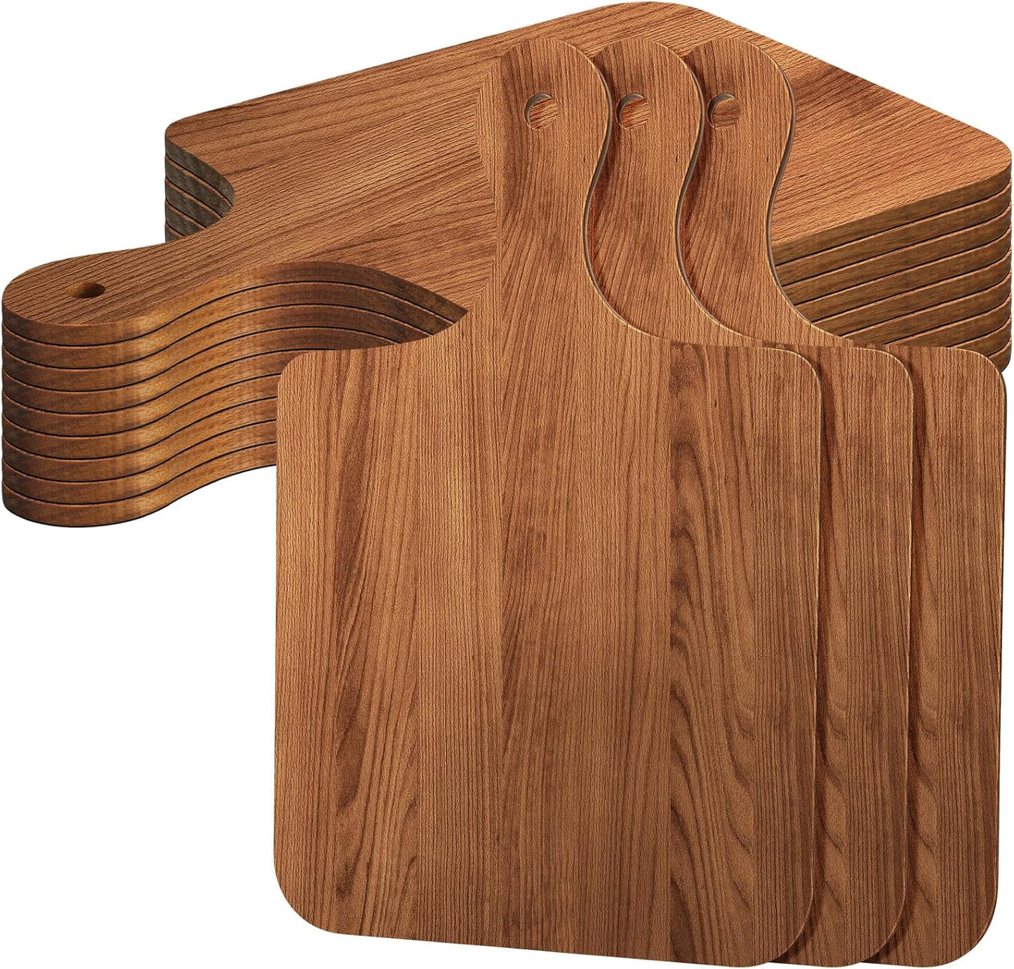 12 Pcs Acacia Cutting Boards with Handle for Engraving Gifts