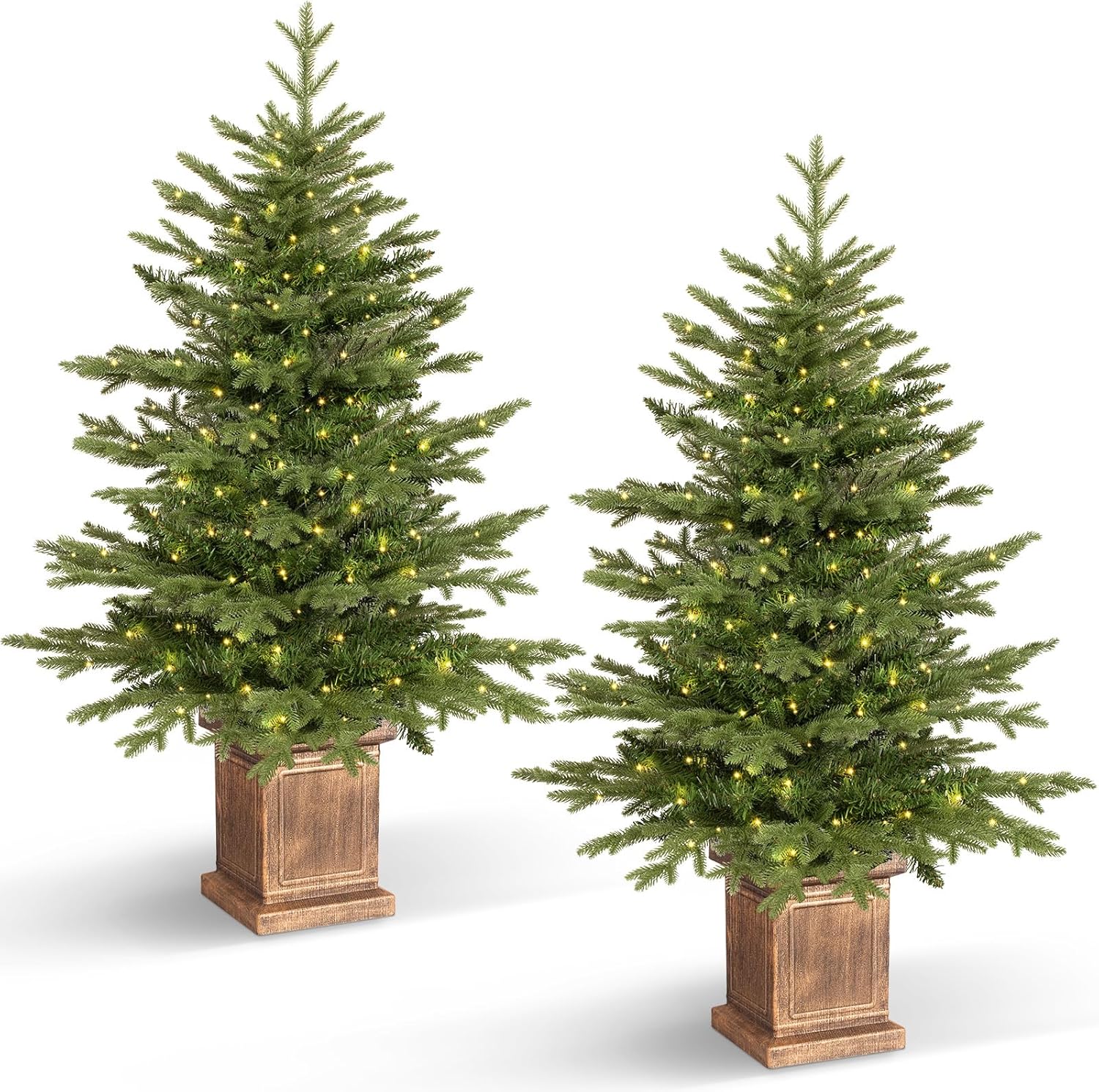 4FT Potted Christmas Tree with 100 Lights for Festive Decor