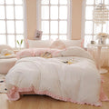 Pink Flower Comforter Set Full Vintage Coquette Bedding - Soft Floral