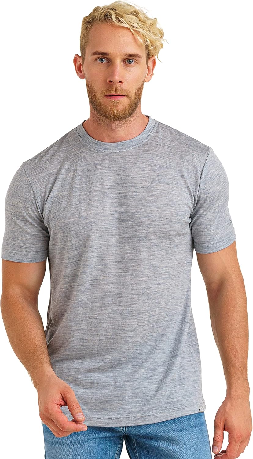 Merino Wool T-Shirt for Men - Lightweight Base Layer Comfort