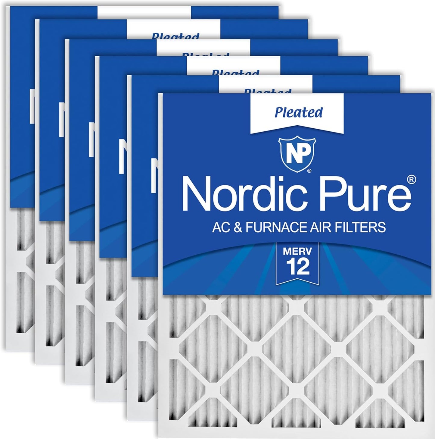 Nordic Pure 18x18x1 Pleated MERV 12 Air Filters for Clean Air