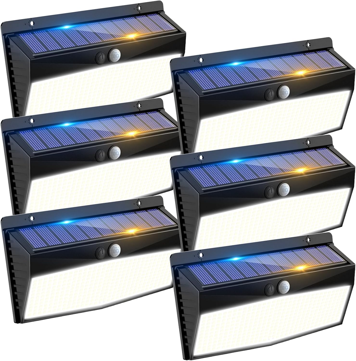 6 Pack 368 LED Solar Motion Sensor Lights for Outdoor Security