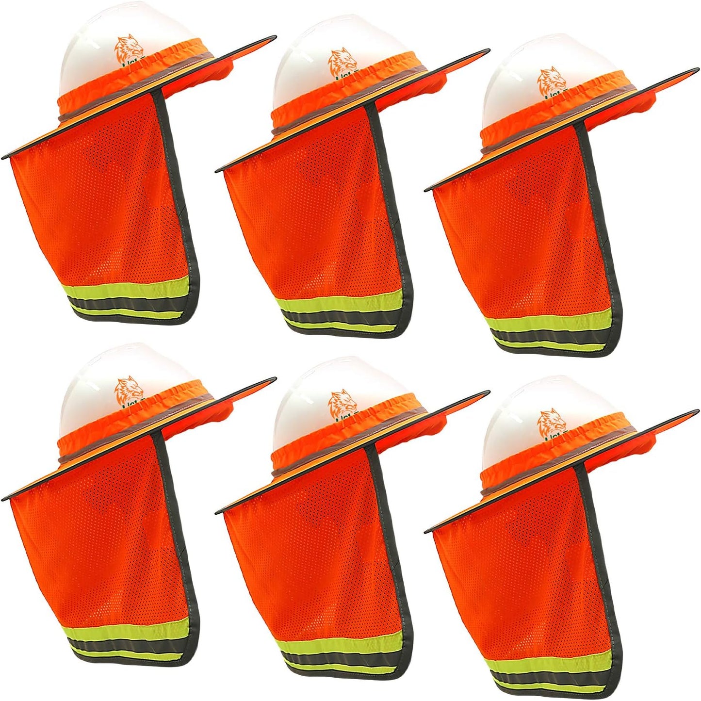 Wolf High-Visibility Orange Reflective Hard Hat Sun Shade