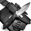 WOLF-III D2 Steel Full Tang Survival Knife - With Sheath & Fire