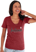 Indiana Hoosiers Women's V-Neck Tri-Blend T-Shirt for Casual Style