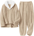 Fluffy Pajamas for Women Set Soft Comfy Fleece Pjs Pullover Pants Sets