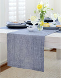 Solino Home Linen Table Runner 72 in - Athena Chambray Indigo