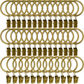 40 Pack Metal Curtain Rings with Clips 1.5 in ID - Bronze