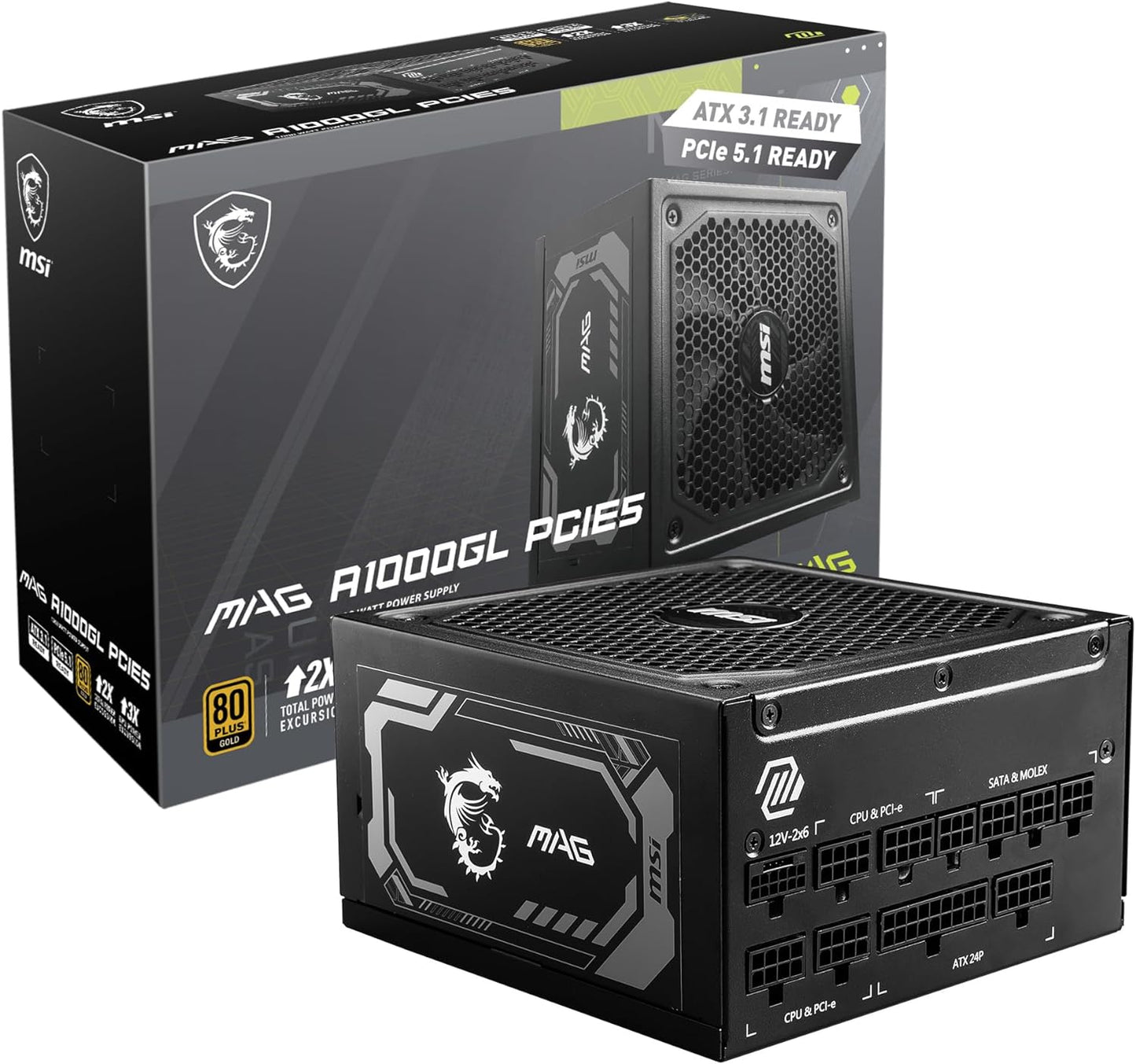 MSI MAG A1000GL Fully Modular 1000W Power Supply for Gaming